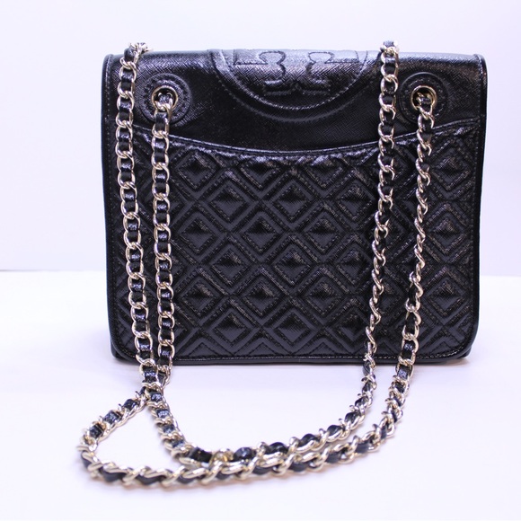 Tory Burch Handbags - NWOT Tory Burch Black Quilted Leather Chain Shoulder Bag